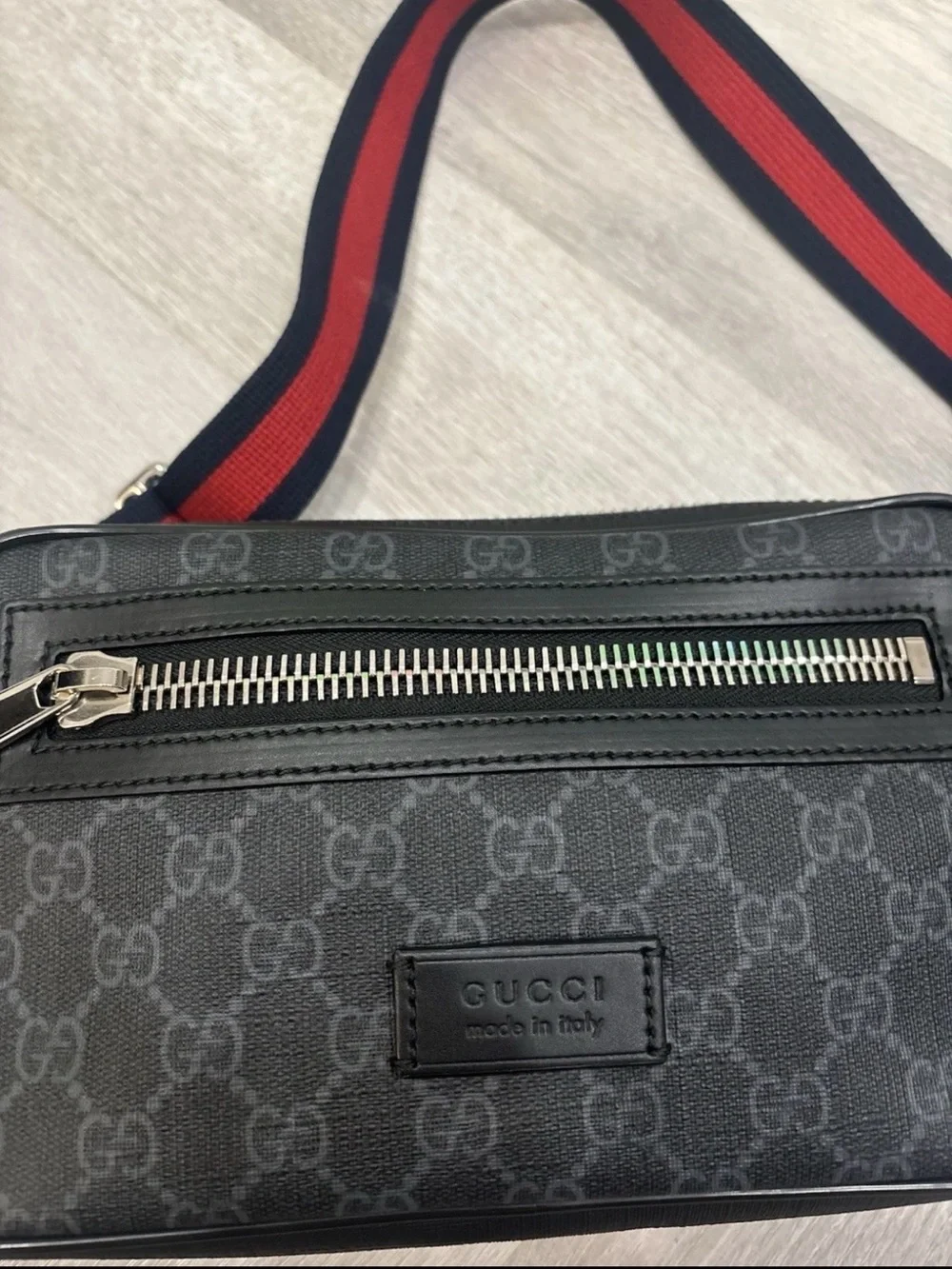 Gucci GG Supreme Black Belt Bag Waist Bag New